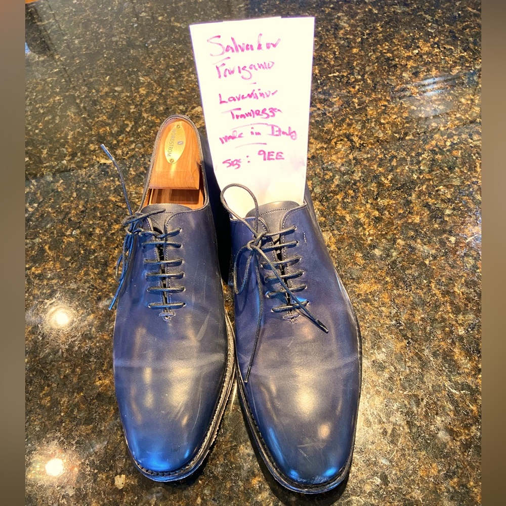 Salvatore Ferragamo Blue Tramezza Oxfords, size 9.  Good condition.  Worn 5xs.
